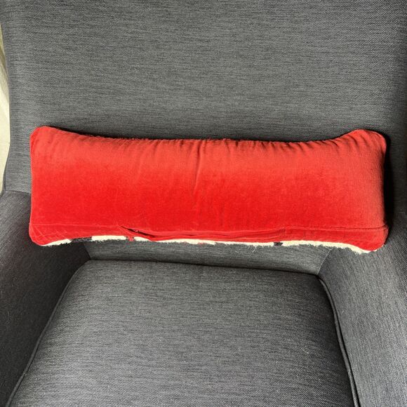 Pier 1 One Hooked Snowman Family Lumbar  Pillow Winter Holiday Christmas 8"×24" - Picture 2 of 3